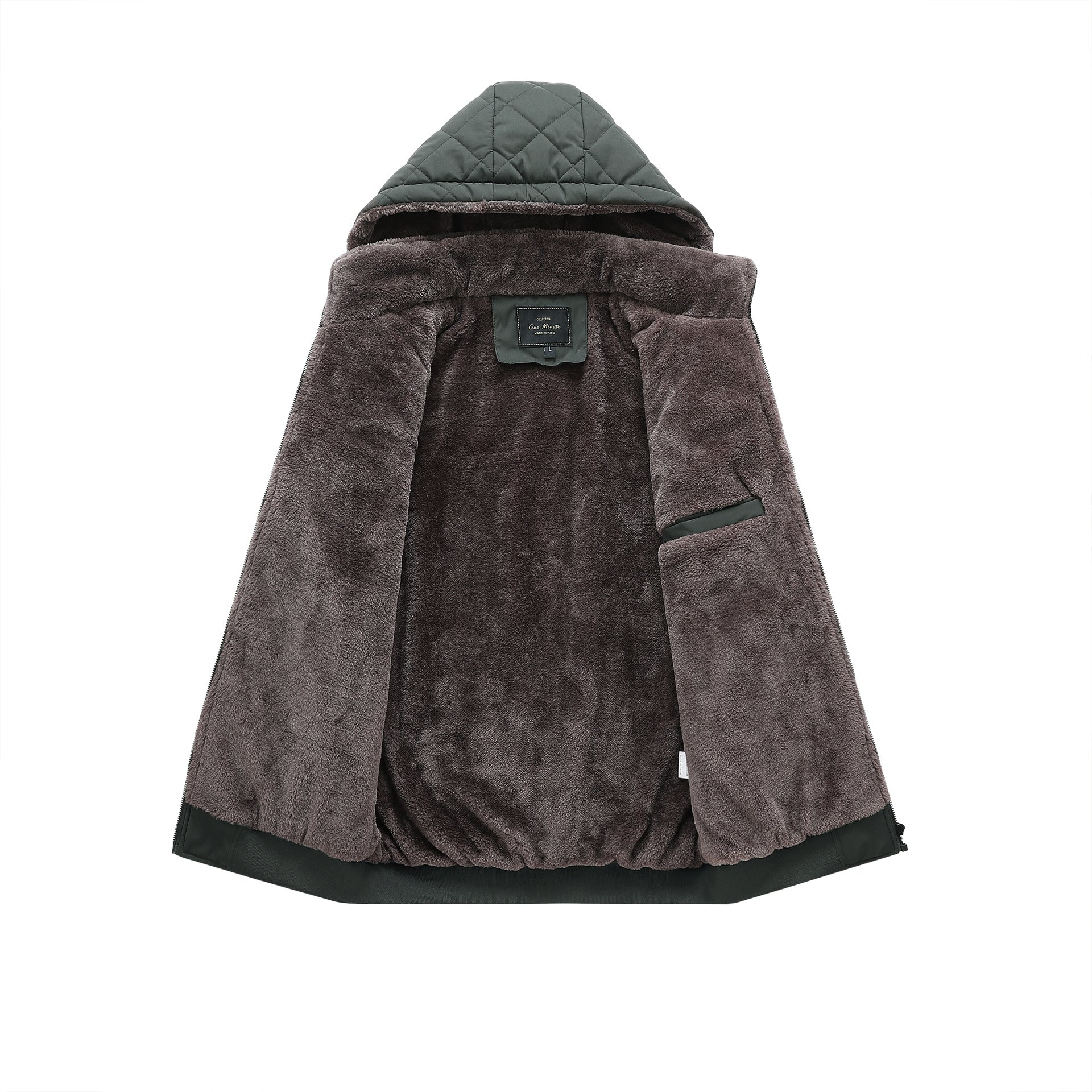 Mens Winter Fleece Lined Jacket Warm Insulated Cotton Coat