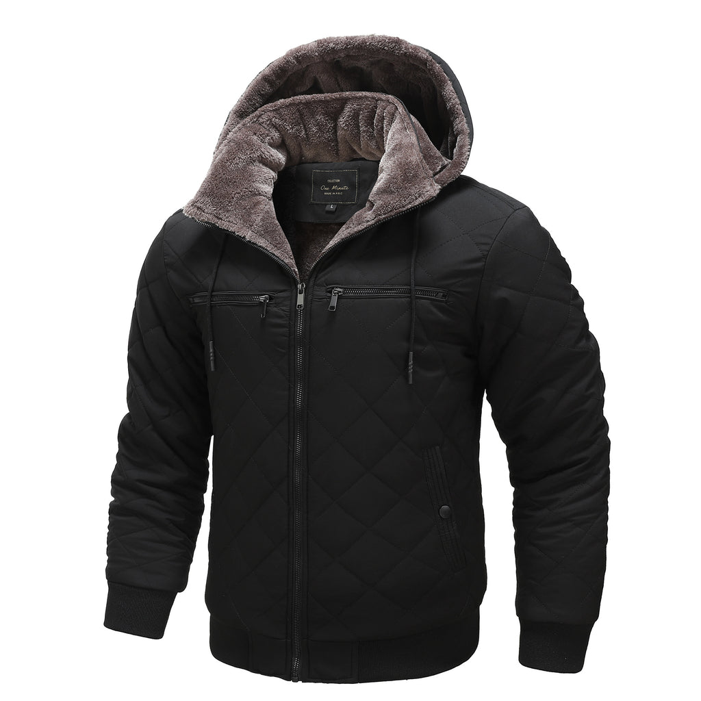 Mens Winter Fleece Lined Jacket Warm Insulated Cotton Coat