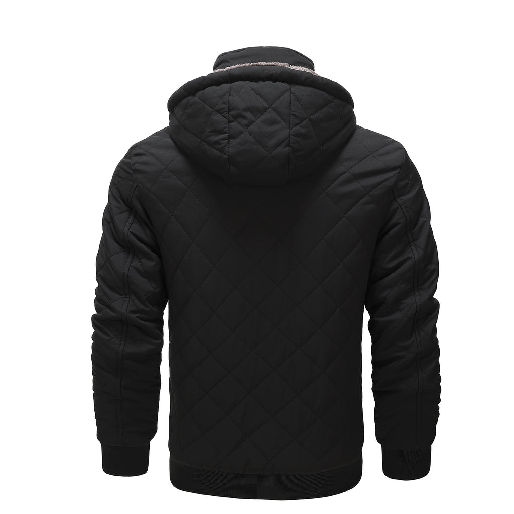 Mens Winter Fleece Lined Jacket Warm Insulated Cotton Coat